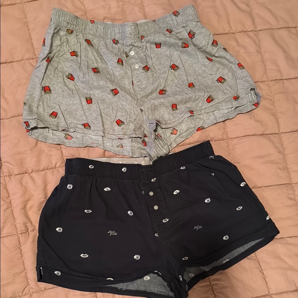 VS PINK sleeper shorts set fries and kisses